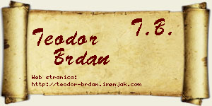 Teodor Brdan vizit kartica